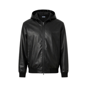 Hooded Leather Training Jacket